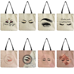 Beach Bag Eco-Friendly Art Eyelashes Shoulder Bag