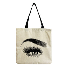 Beach Bag Eco-Friendly Art Eyelashes Shoulder Bag
