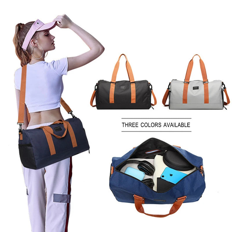 Waterproof Nylon Sports Gym Bags Men Women Training Travel Handbag Sport Bag