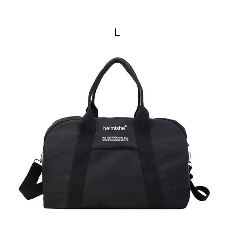 Waterproof Gym Bag with Shoe Compartment - Black