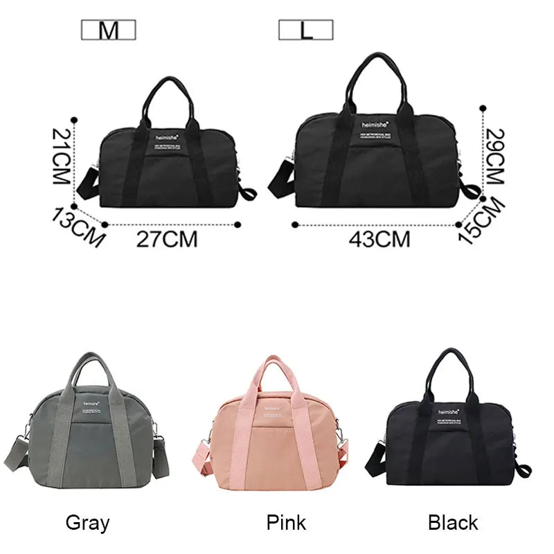 Waterproof Gym Bag with Shoe Compartment - Black