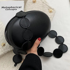 Circular Shoulder Bag Egg Shape Crossbody Messenger Bag