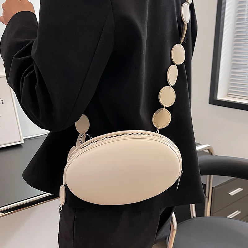 Egg Shape Shoulder Bag Women Circular Crossbody Messenger Handbag Purse Bolsas