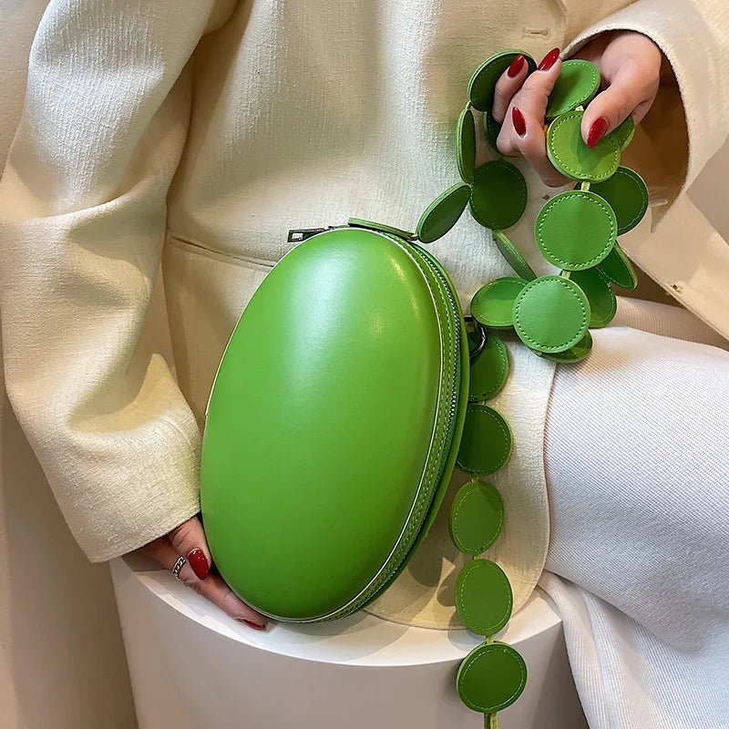 Egg Shape Shoulder Bag Women Circular Crossbody Messenger Handbag Purse Bolsas