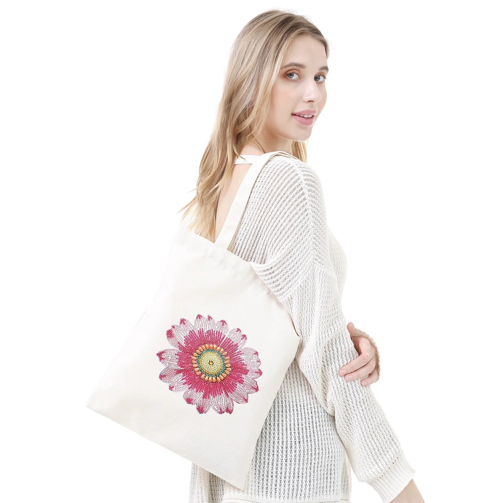 Cotton Canvas Tote Bag 5D Diamond Painting Reusable Grocery Bags
