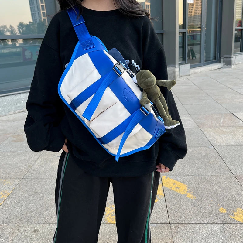 Oversize Fanny Pack Canvas Chest Bag Phone Purse Waist Bag