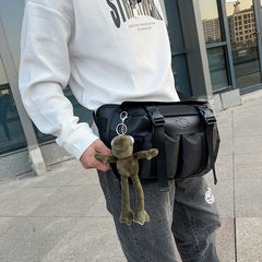 Oversize Fanny Pack Canvas Chest Bag Phone Purse Waist Bag