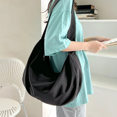 Oversized Large Capacity Women Shoulder Bag Half Moon Handbag Messenger Tote