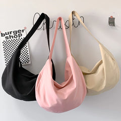 Oversized Large Capacity Women Shoulder Bag Half Moon Handbag Messenger Tote