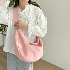 Oversized Large Capacity Women Shoulder Bag Half Moon Handbag Messenger Tote