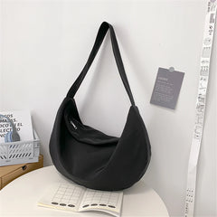 Oversized Large Capacity Women Shoulder Bag Half Moon Handbag Messenger Tote
