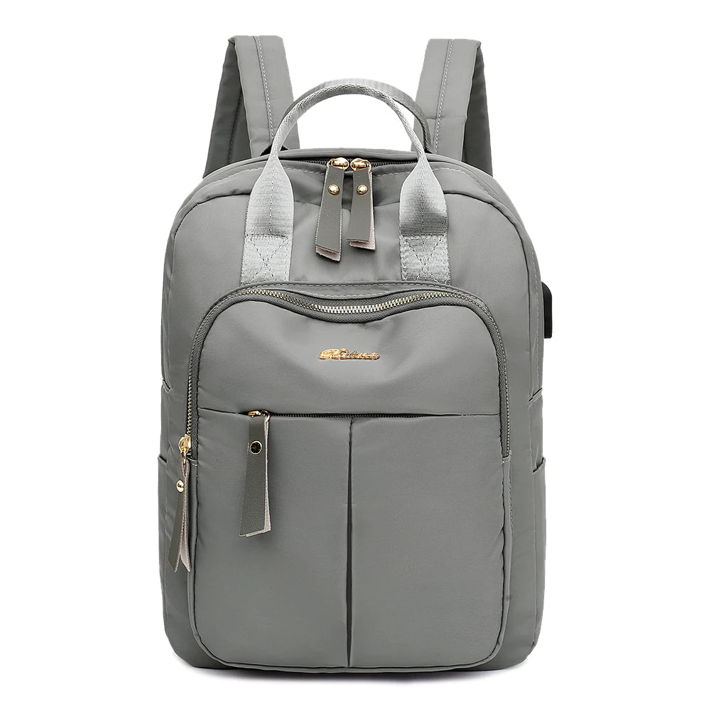 Oxford Cloth Backpack USB Anti-theft Women Student Scho
