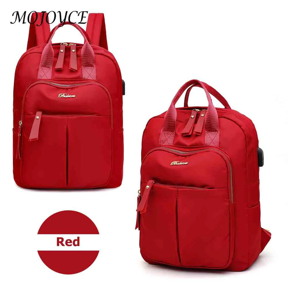 Oxford Cloth Backpack USB Anti-theft Women Student Scho