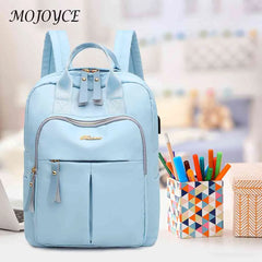 Oxford Cloth Backpack USB Anti-theft Women Student Scho