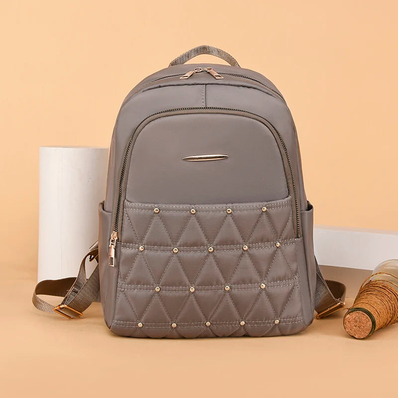 Waterproof Backpacks Rivet Student Girl Schoolbag Women's Shoulder Bags