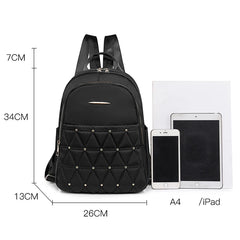 Waterproof Backpacks Rivet Student Girl Schoolbag Women's Shoulder Bags