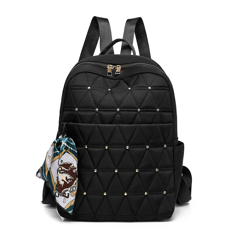 Waterproof Rhombus Backpack Large Capacity for Women