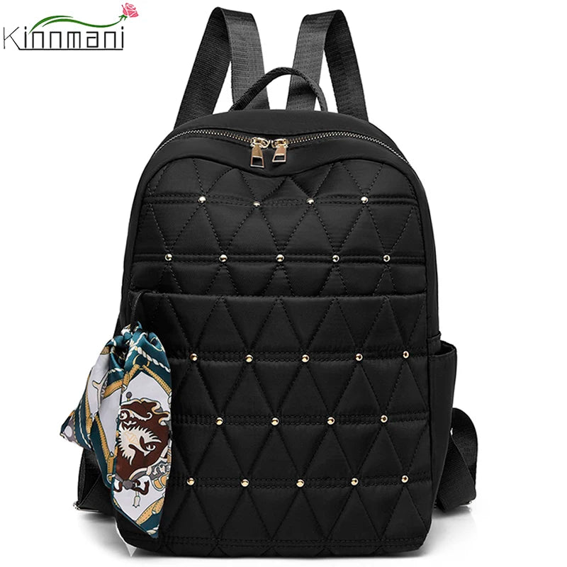 Waterproof Rhombus Backpack Large Capacity for Women