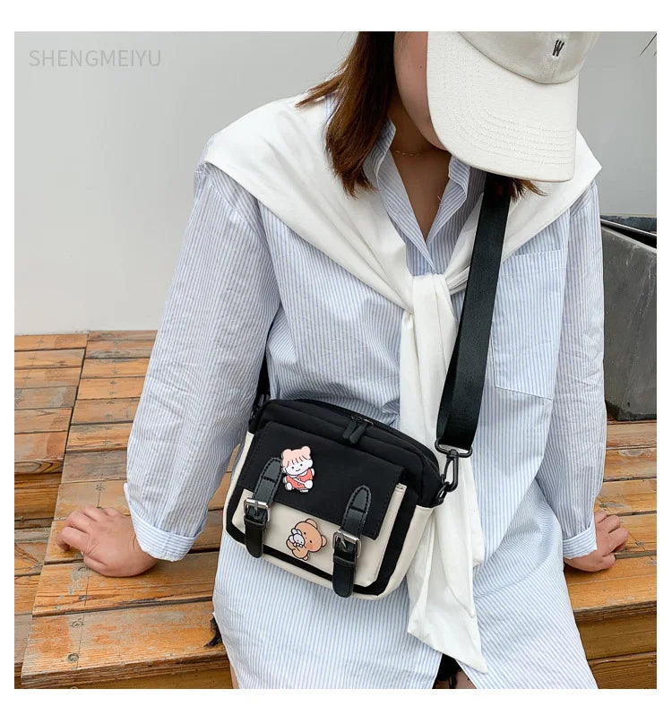 Oxford Crossbody Bags Youth Female Casual Student Girls Canvas Small Square Bag