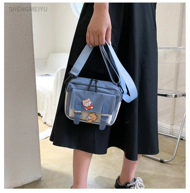 Oxford Crossbody Bags Youth Female Casual Student Girls Canvas Small Square Bag