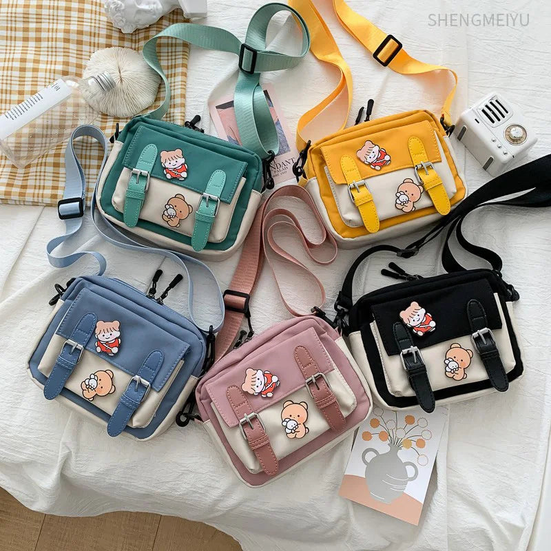 Oxford Crossbody Bags Youth Female Casual Student Girls Canvas Small Square Bag
