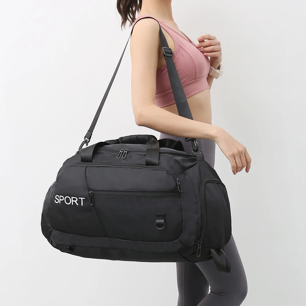 Oxford Fitness Gym Bag with Shoe Compartment for Outdoor Training