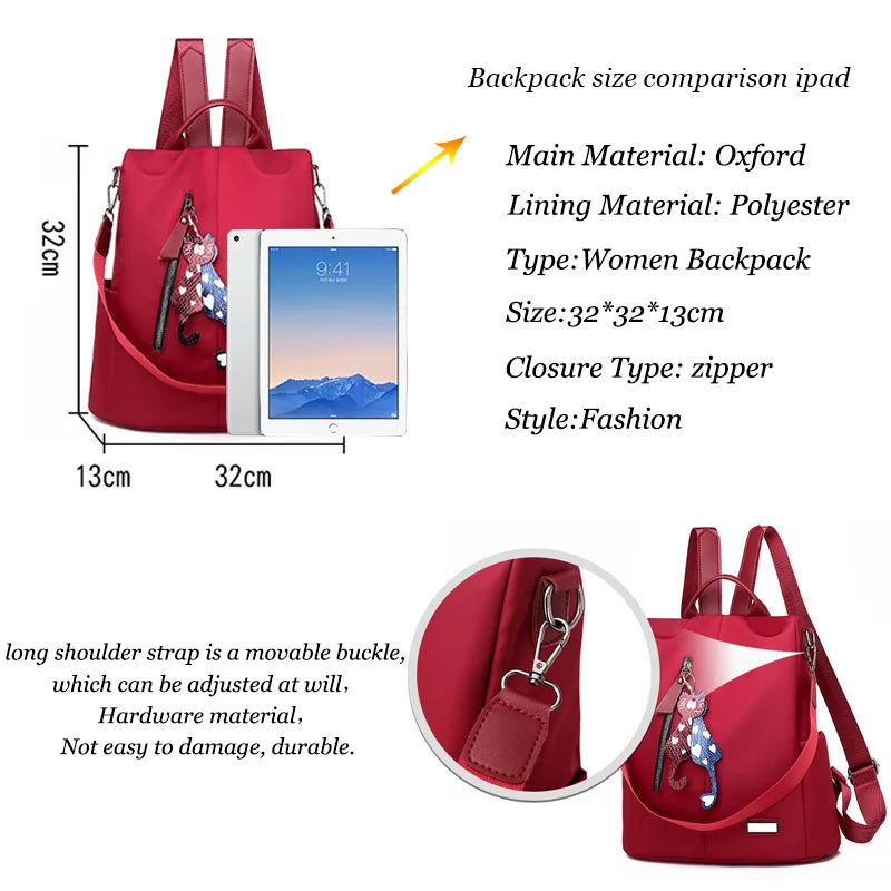 Waterproof Oxford Ladies Backpack for Women