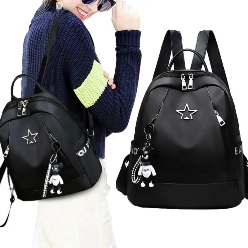 Oxford Women Backpack Large Capacity Travel Shoulder Bag Pendant School Bags