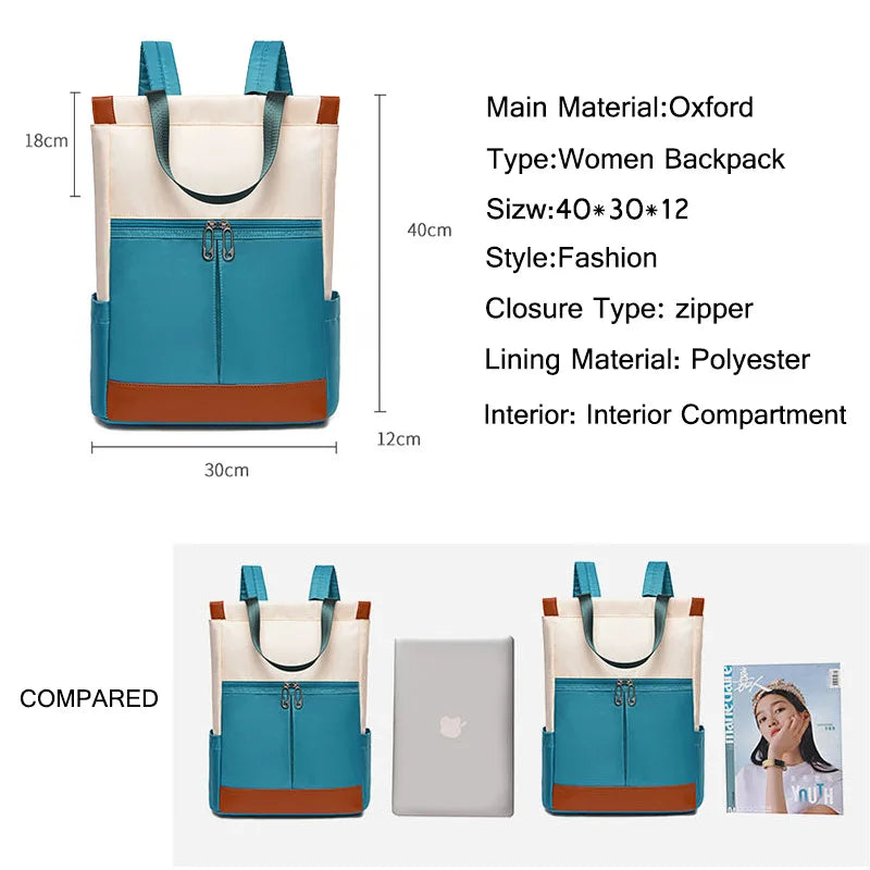 Oxford Women Backpacks Waterproof Anti-theft Business Bag
