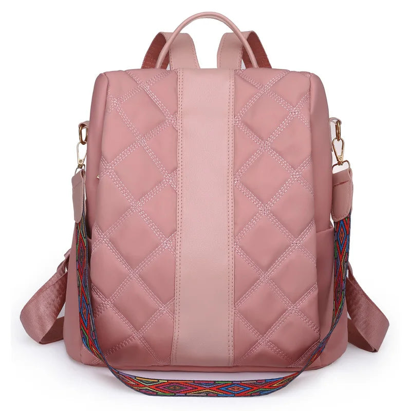 Oxford Women School Bags Pink Backpack Female Anti Theft Rucksack