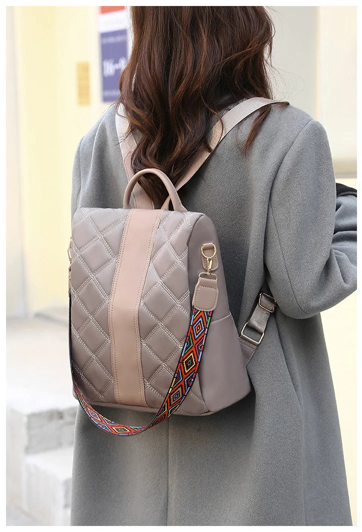 Oxford Women School Bags Pink Backpack Female Anti Theft Rucksack
