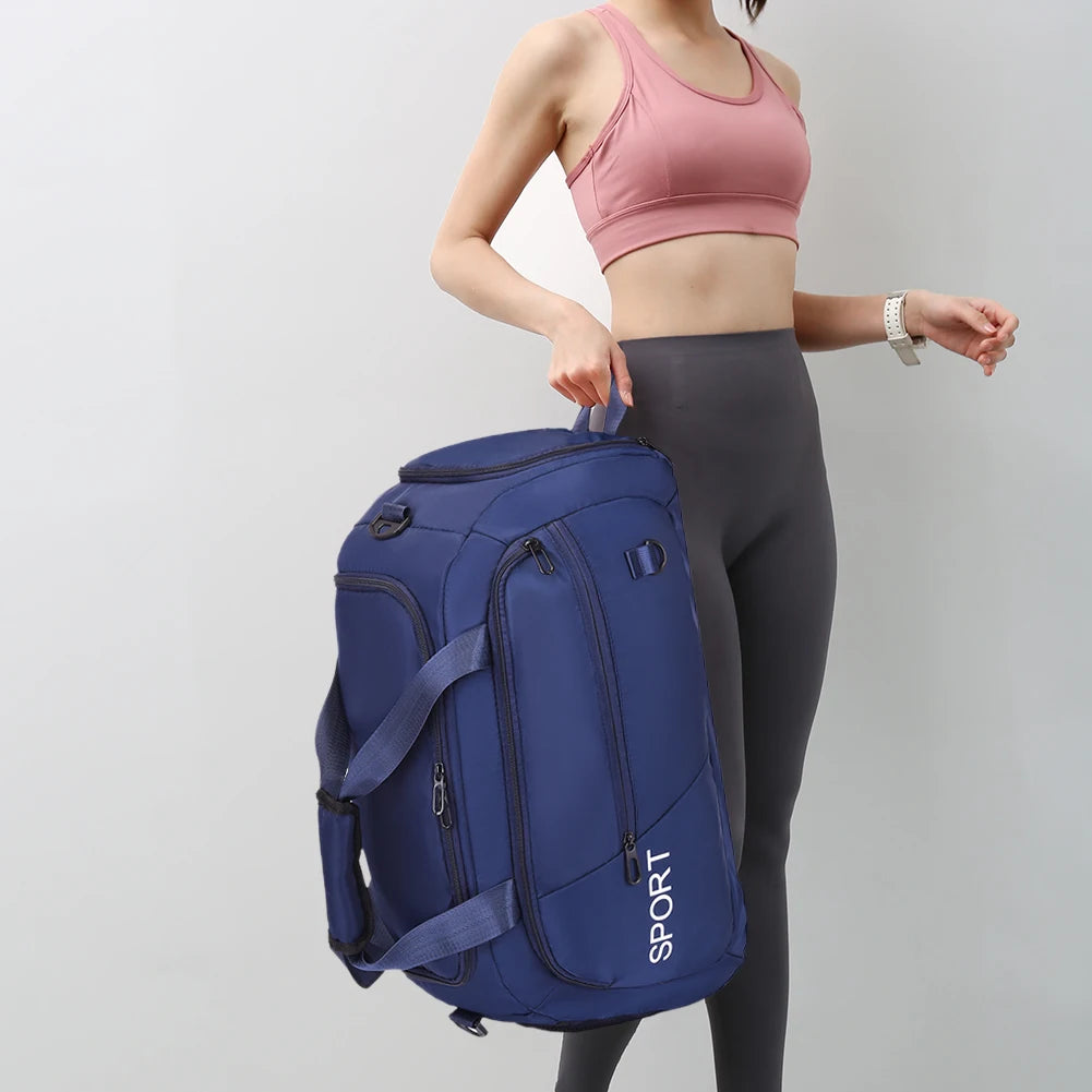 Oxford Women Shoulder Bags Waterproof Sports Gym Bag with Shoes Compartment