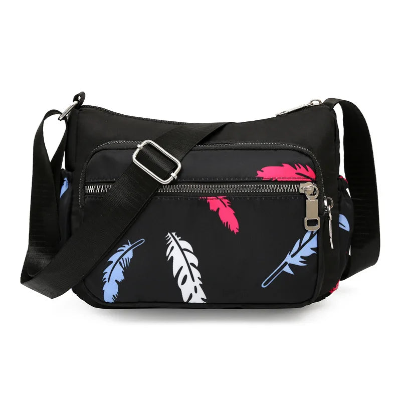 Canvas Diagonal Shoulder Bag for Women, Large Capacity, Multi-Layer