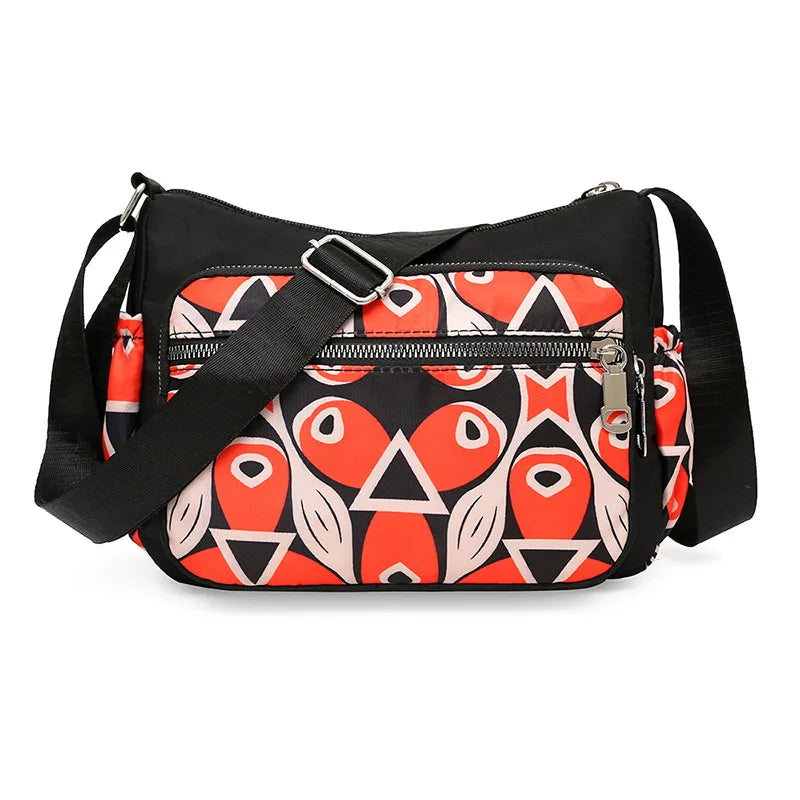 Canvas Diagonal Shoulder Bag for Women, Large Capacity, Multi-Layer