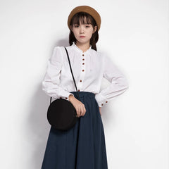 Small Round Canvas Shoulder Bag Casual Wild Fairy Bag