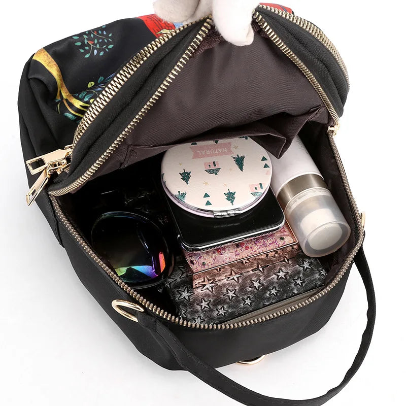 Oxford Cloth Women's Mini Messenger Bag Waterproof Nylon Double Shoulder Handbag