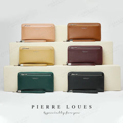 PIERRELOUES Long Clutch Wallet Large Capacity Women Purse Lady Purses Phone Pock