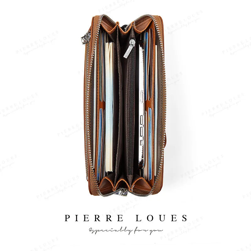 PIERRELOUES Long Clutch Wallet Large Capacity Women Purse Lady Purses Phone Pock