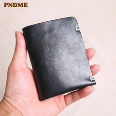 Vintage Hand-Stitched Leather Men's Small Wallet