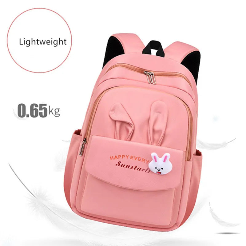 Girls' Rabbit Purple Pink School Backpack Waterproof Book Bag Kids Gift