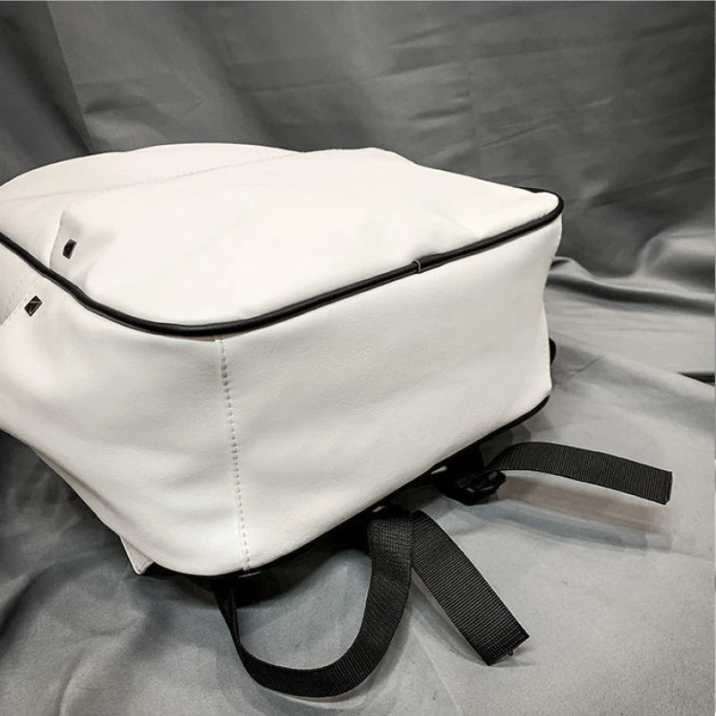 PU Backpacks Large Capacity Unisex School Bag Harajuku Travel Ins Retro Vintage
