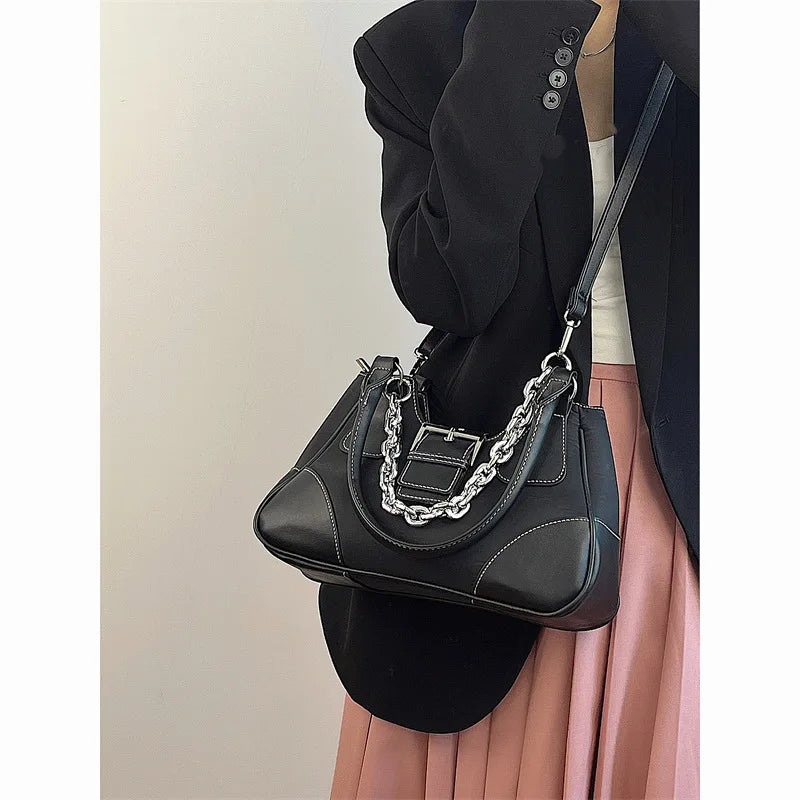 Canvas Stitching Women's Shoulder Bag Large Capacity Tote Handbag