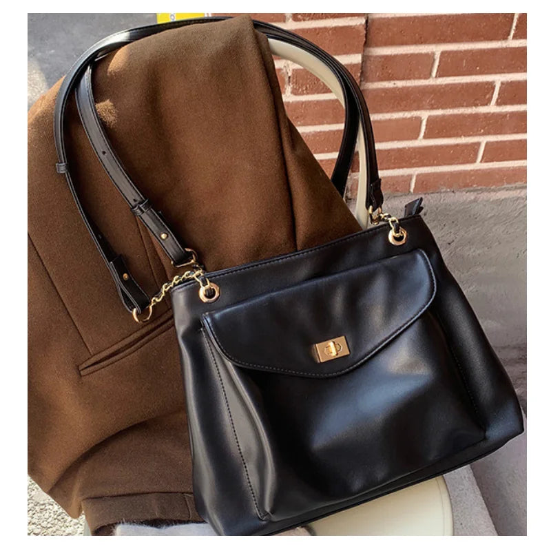 PU Women Shoulder Bag Large Capacity Crossbody Messenger Bags Soft Leather Tote