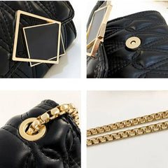 PU Flap Shoulder Bags Women Thread Casual Chain Ins Harajuku OL Purse Satchel