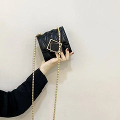 PU Flap Shoulder Bags Women Thread Casual Chain Ins Harajuku OL Purse Satchel