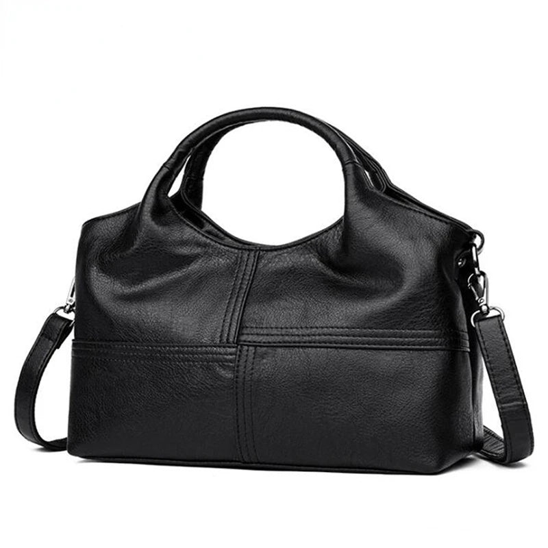 Stripe Style PU Leather Shoulder Bag for Women