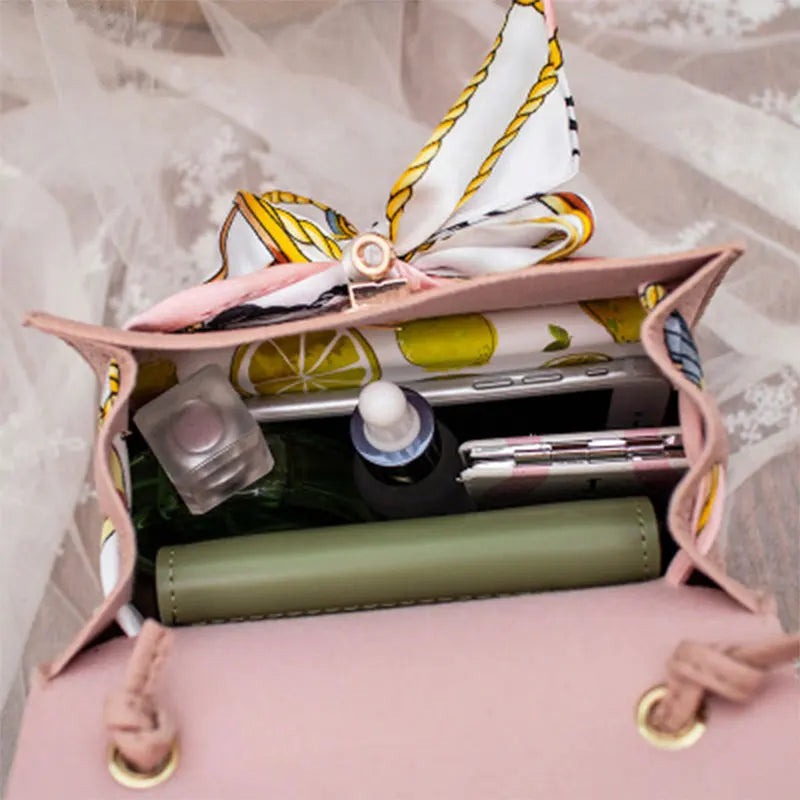 PU Leather Bow-Knot Shoulder Bag Messenger Purse Bag Women Single Strap Crossbod