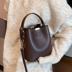 PU Leather Bucket Crossbody Bag Women's Handbag Travel Shoulder Messenger Bag
