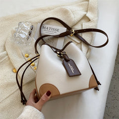 PU Leather Bucket Crossbody Sling Bag for Women