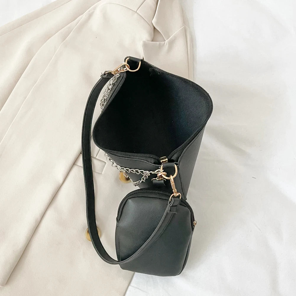 PU Leather Butterfly Chain Shoulder Underarm Bags for Women